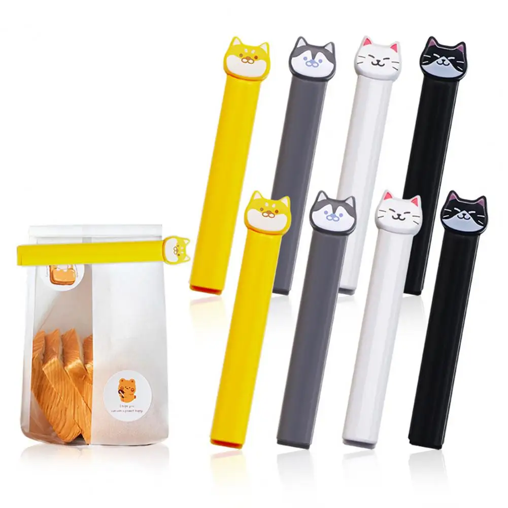 1/4 Pcs 11.5cm Sealing Clips For Food Storage Reusable Bag Clamp Sealer Prevents Moisture Animal Cat Puppy Clips Kitchen Tool