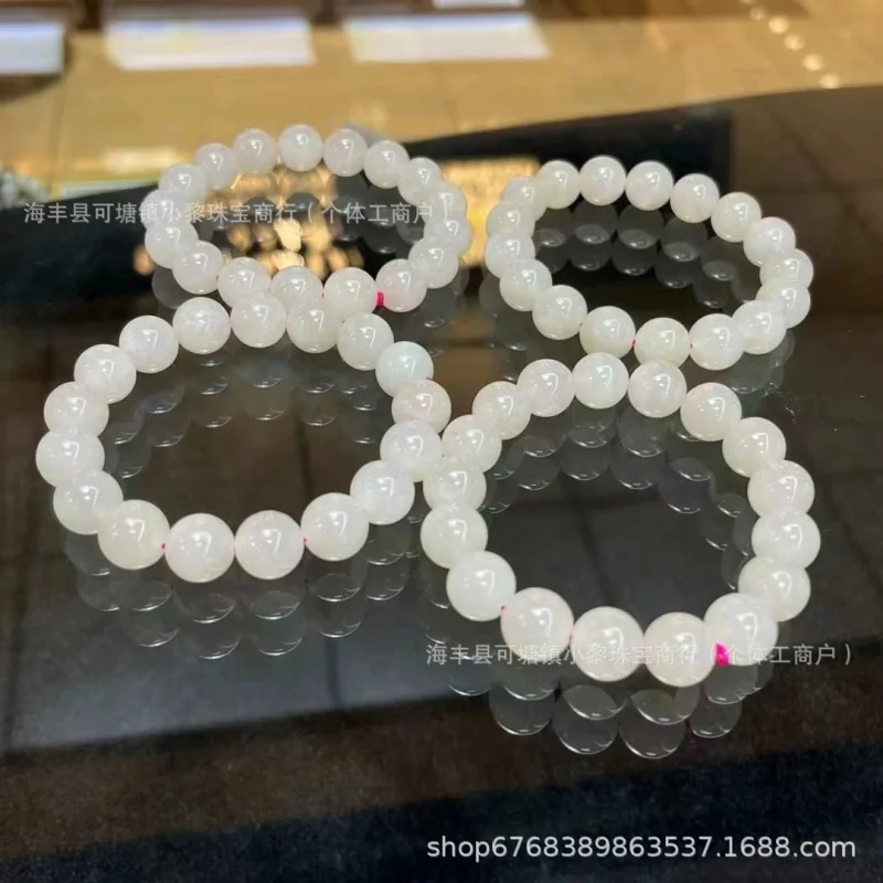 

Материал браслета из порошка корня нефрита Хэтянь, нежный и ледяной, гладкая поверхность, без трещин, без черных пятен