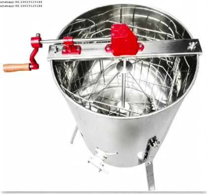 Four-frame honey extractor manual spin honey machine stainless steel with bracket honey outlet sugar machine beekeeping tool