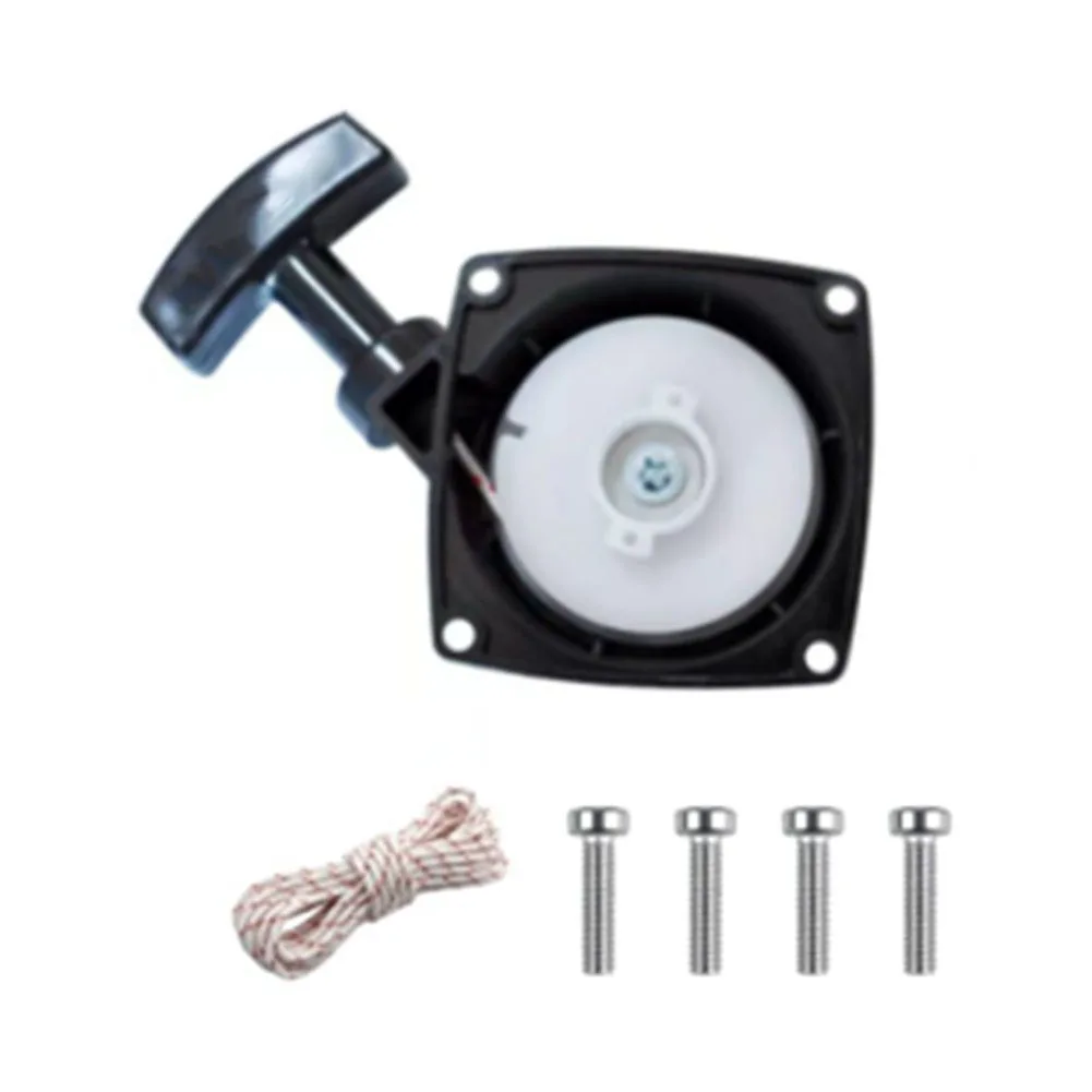 Recoil Starter For Power Tools Power Tool Part Black Pull Start Assembly Wear Resistant Nylon Lightweight Build