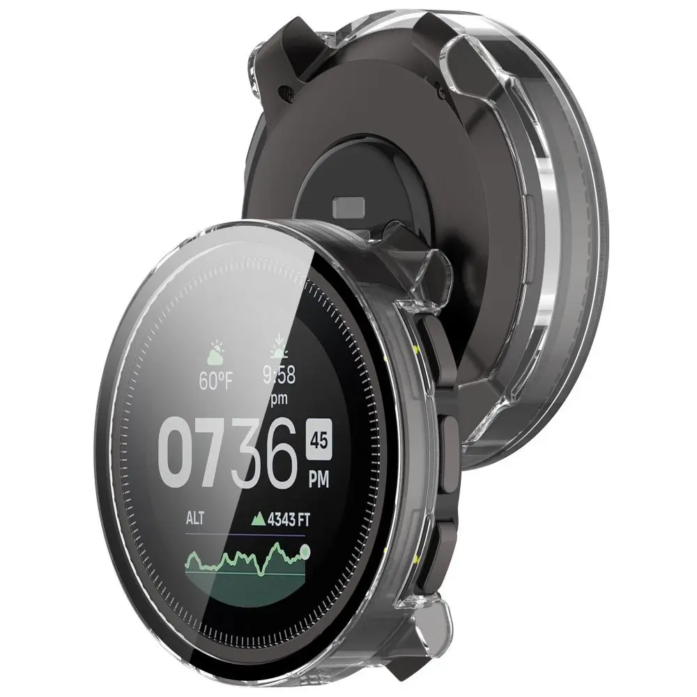 PC+Tempered Protective Case Full Coverage Bumper Screen Cover Anti-Scratch Protector Shell for Suunto Vertical