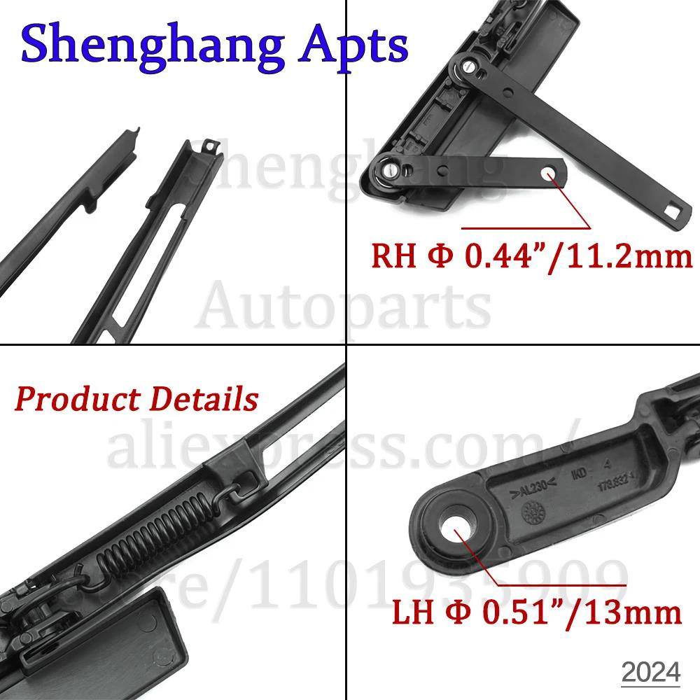 For Audi Q7 4L1955408B 4L1 955 408 B 4L1955407A 4L1 955 407 A 2006 - 2016 Front Right / Left Windshield Wiper Arm
