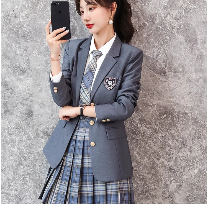 Traje de estudante de moda, estilo universitário, terno JK, uniforme escolar de inverno