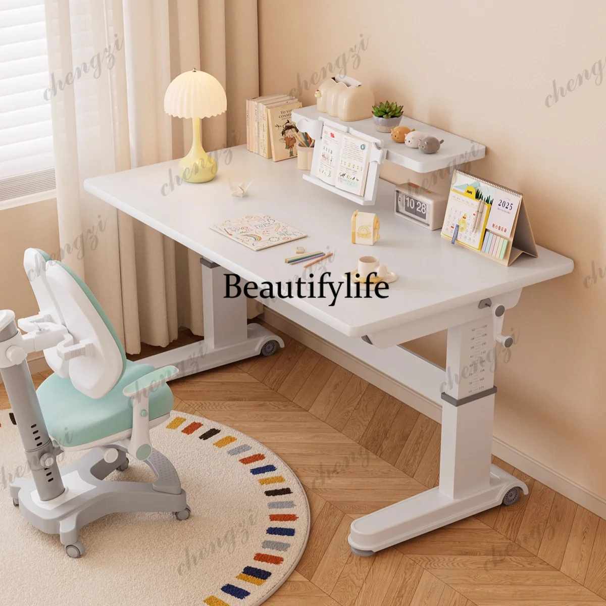 

100cm 120cm 140cm 160cm Modern luxury lifting desk Room desks study table Height adjustment tables Home furniture writing desk