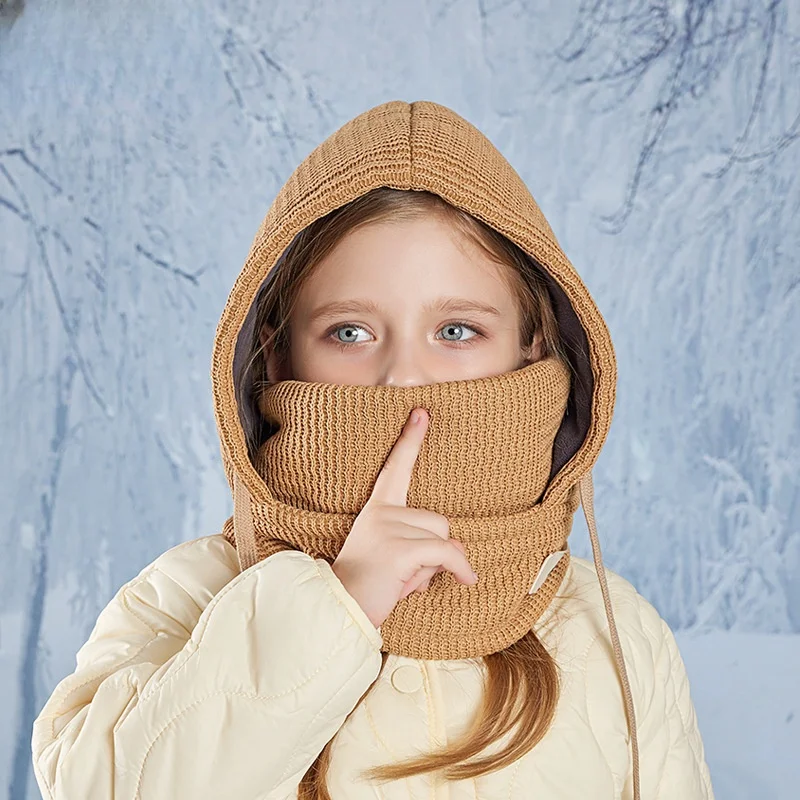 Chapéu infantil de inverno: uma combinação de chapéu, máscara e lenço para meninos e meninas, com proteção para os ouvidos e forro para calor e