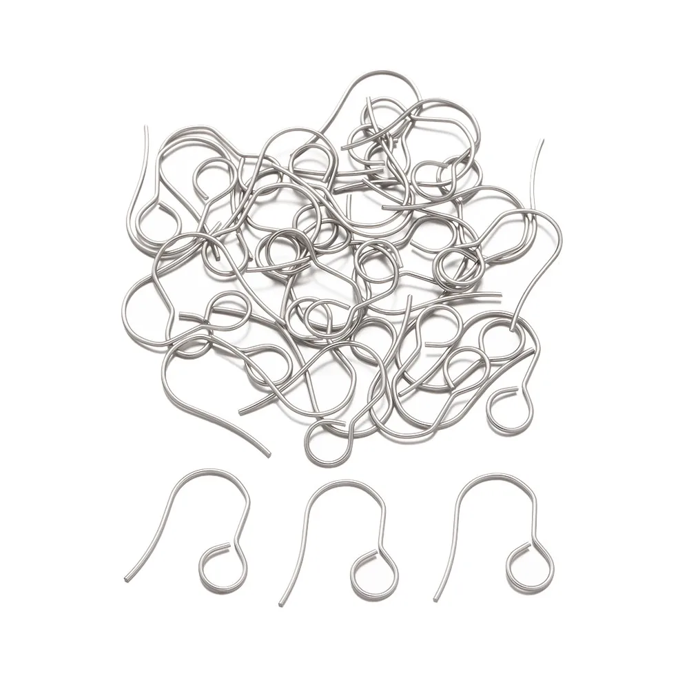 50Pcs/lot Stainless Steel Gold Color Ear Wires Simple Earrings Connector Earwire Hook DIY Jewelry Making Findings Accessories