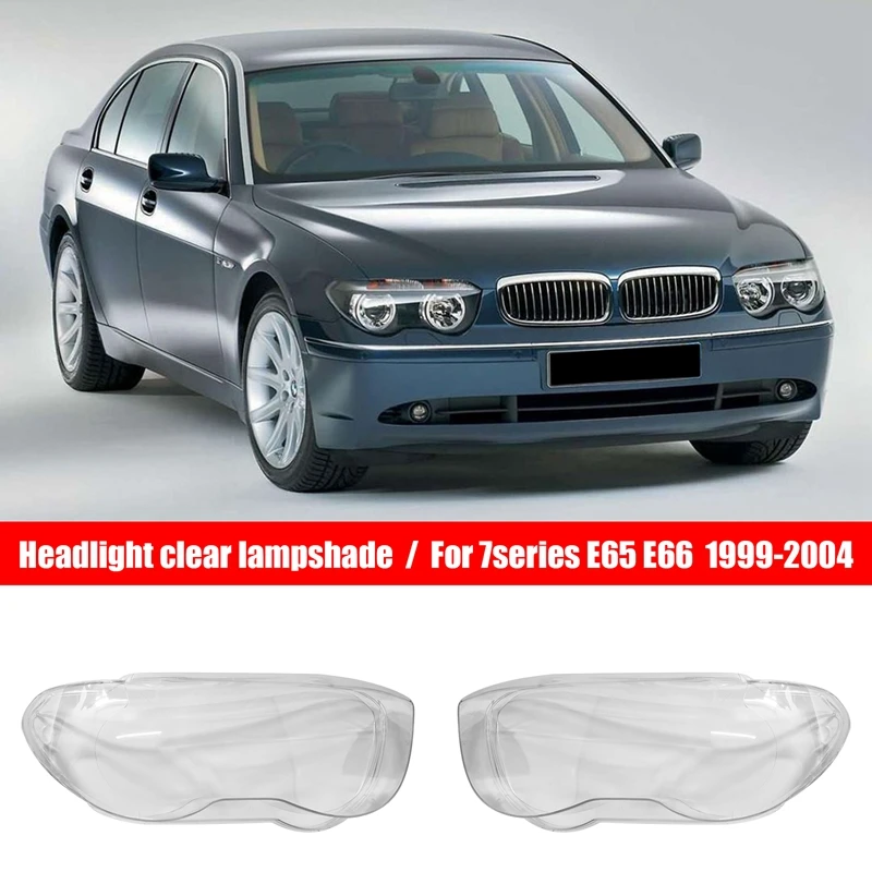 

For-BMW 7 Series E66 E65 1999-2004 Headlight Cover PC Transparent Lampshade Shell Front Head Light Lens Cover