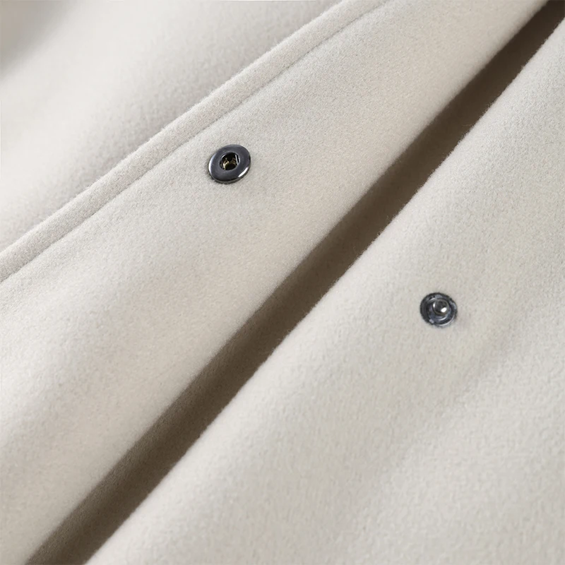 Eleganter Schicker Stehkragen-Wollmantel mit Langen Ärmeln, Einreihig, Locker Geschnitten, Warmer Wintermantel für Damen, Lässige Streetwear, Neu – Detail 8