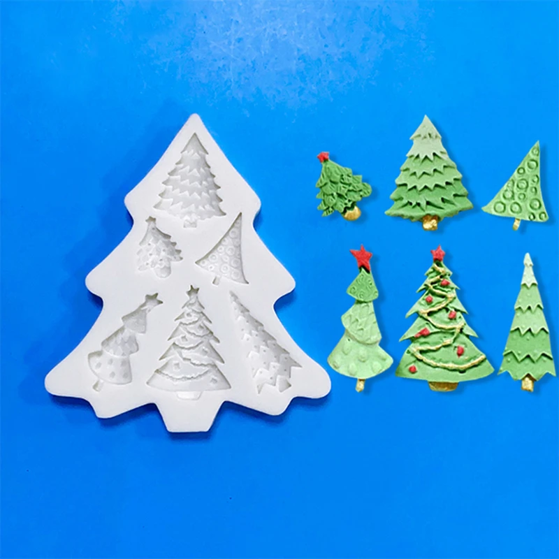 Christmas tree decoration silicone mold Christmas decoration landscaping DIY chocolate candy mold