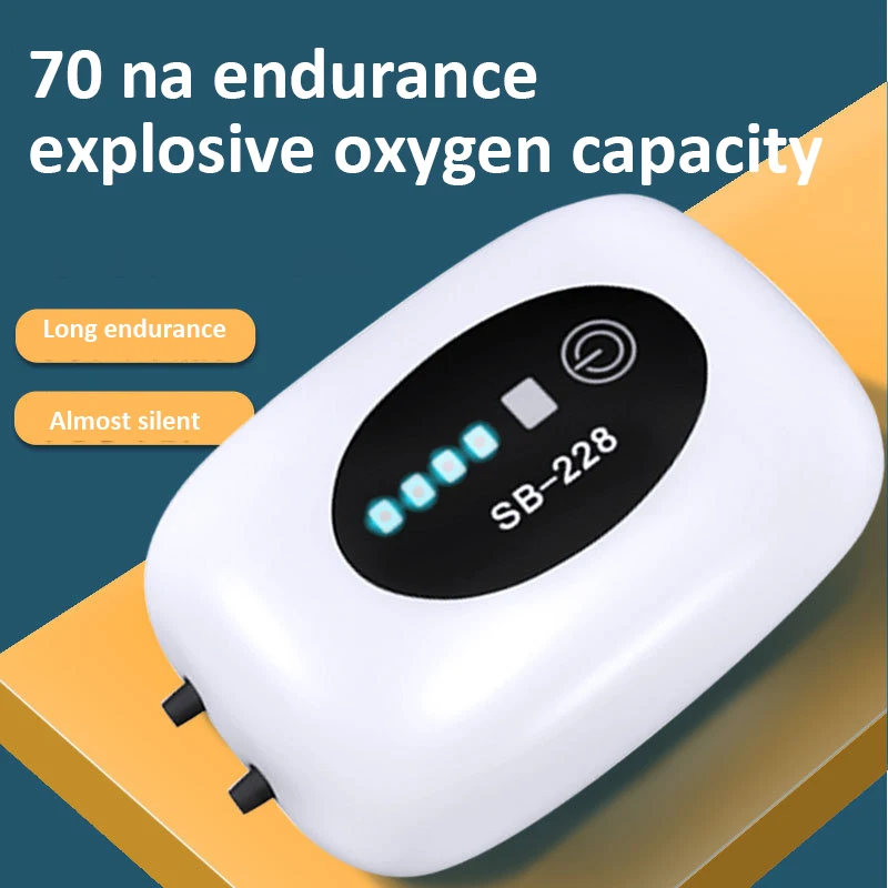 Aquarium Oxygen Air Pump Compressor Fish Tank USB Charging Small Portable Exhaust Ultra Silent Oxygenator Aquarium Accessories