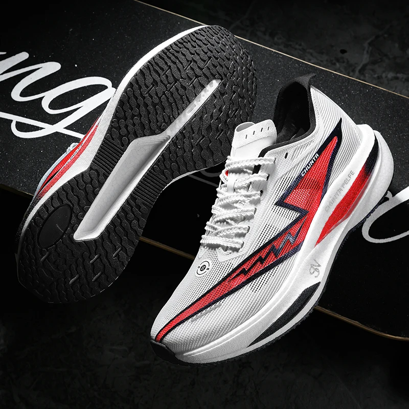 Marathon-Laufschuhe für Herren, Carbon-Platte, Spezial-Sportschuhe, atmungsaktiv, leicht, bequeme Damen-Sneaker für sportliche Freizeitaktivitäten. – Detail 4