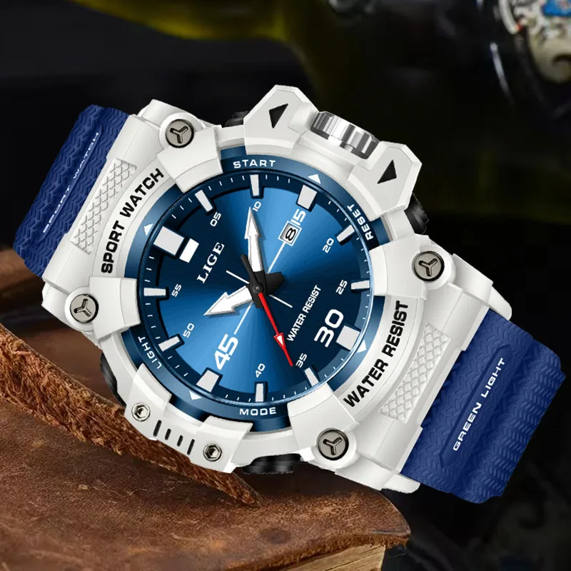 New Original Luxury Men Watch LIGE Fashion Business Silicone Watch Men Fashion Waterproof Luminous Men's Quartz Wristwatches