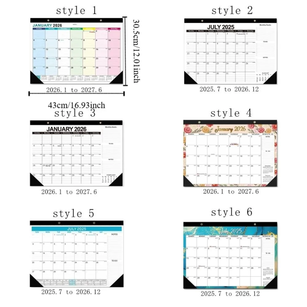 Creative Wall Calendar Monthly Layout Spacious 18-Month Calendar Premium Paper Bright Monthly Planner Calendar Home Use