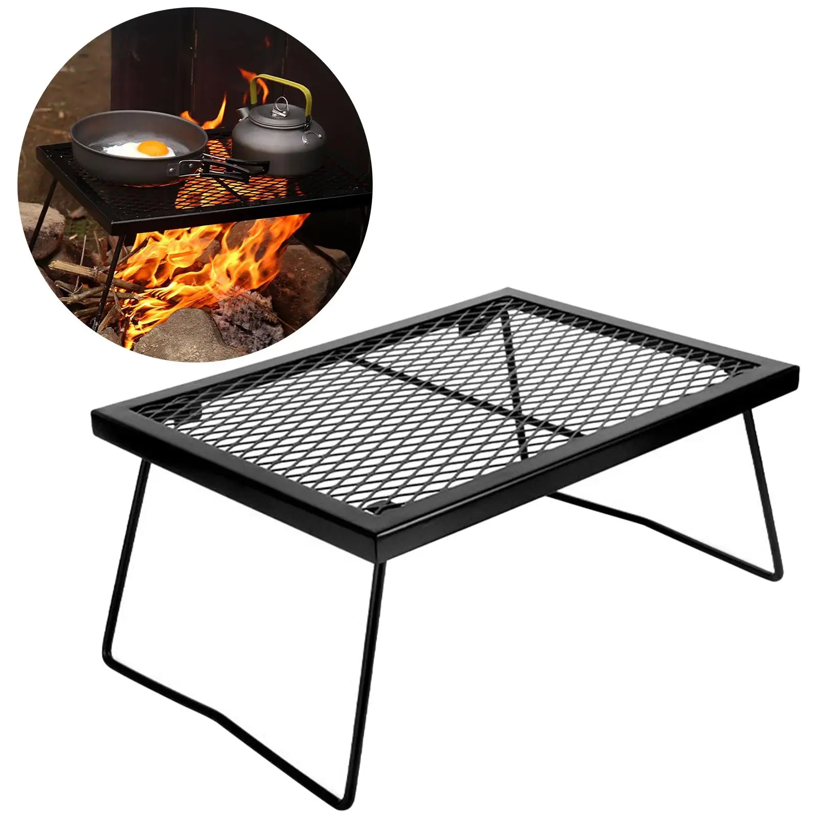 Lightweight Barbecue Net Desk Grill Mesh Table Picnic Grill Grate for Travel