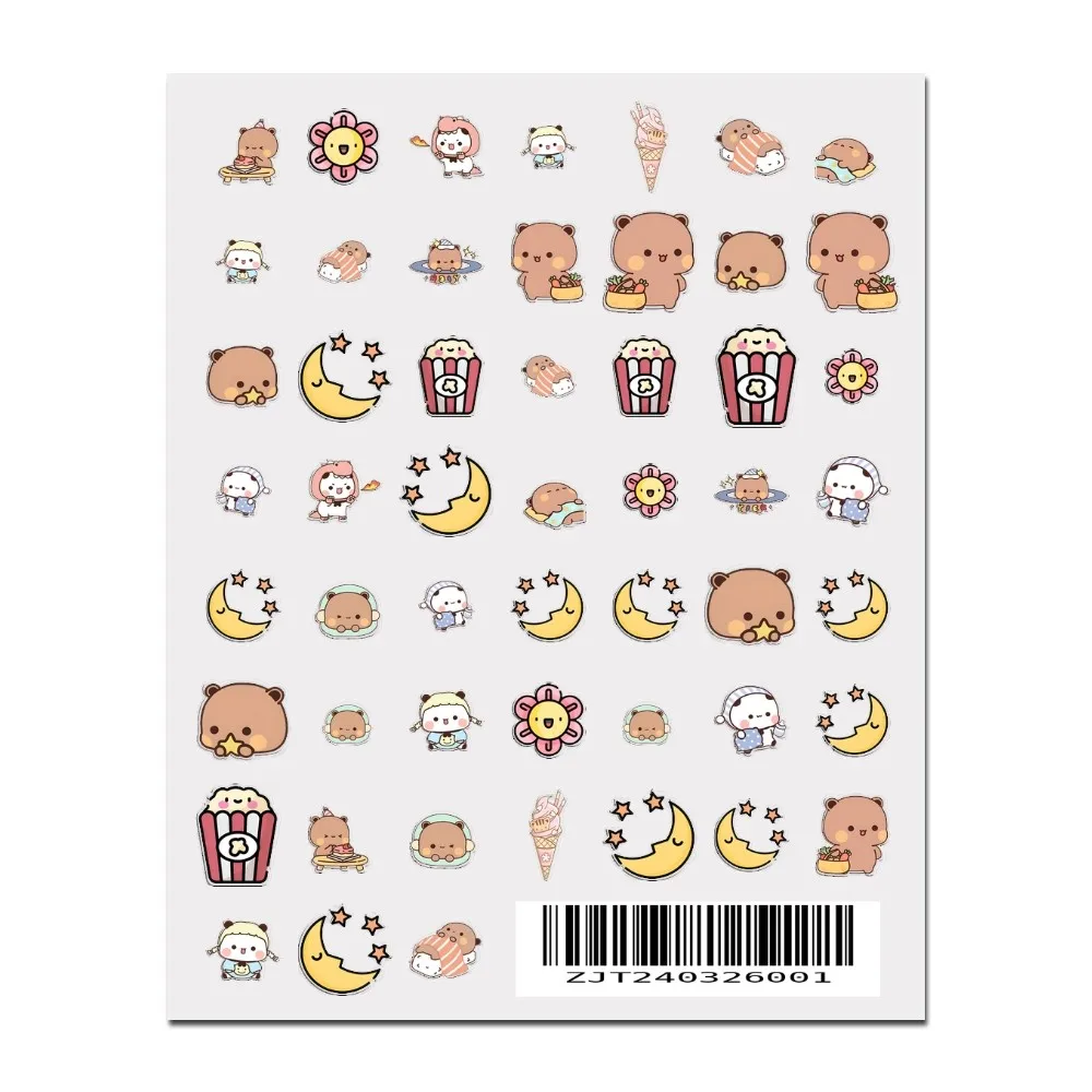 Cute BUBU DUDU Stickers 1PCS New 3D Adhesive Nail Art Sticker Cartoon Nail Art Decal Sticker Nail Parts Manicure