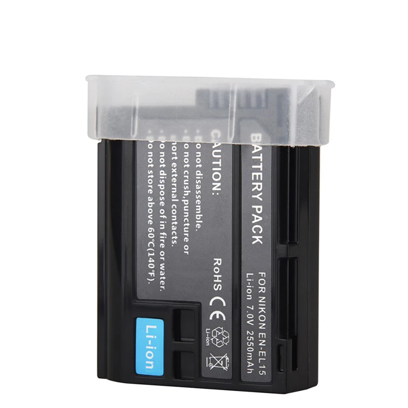 7V 2550mAh EN-EL15 EN-EL15a Battery for Nikon D7000 D7100 D7200, D850 D750 Nikon D7500 Battery D810 D500 D800 D610 D600