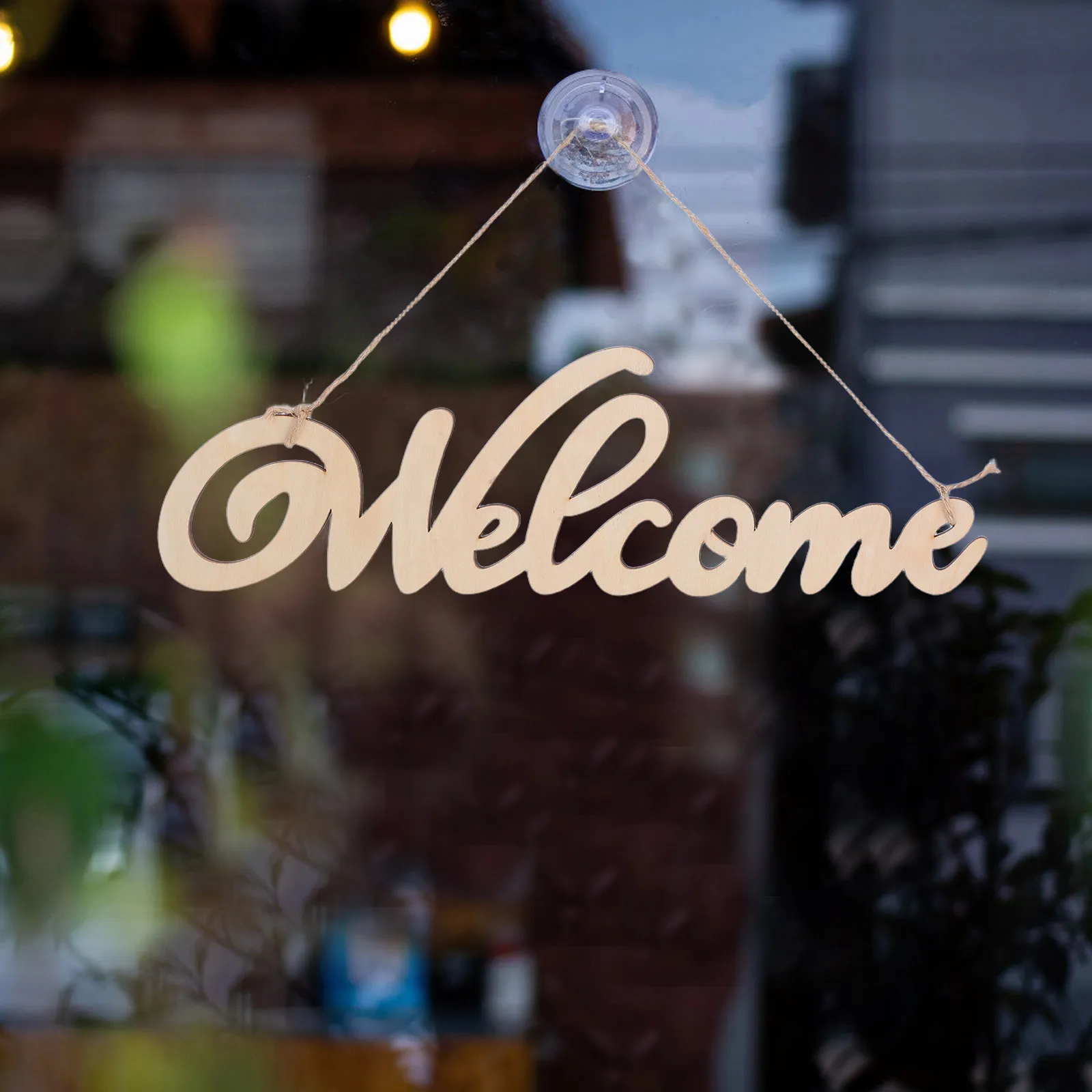 

6pcs Wooden Welcome Door Sign Natural Grain Farmhouse Hanging Decor For Entryway Porch Wall Restaurant Coffee Shop Outdoor