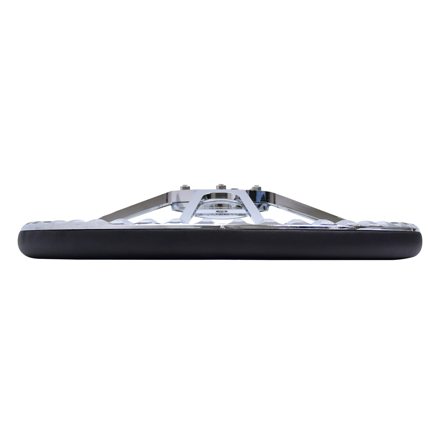 Volante Universal de microfibra, 14 pulgadas, 350mm, clásico, retro, cuero, negro, cromado, tres radios, 5mm de grosor