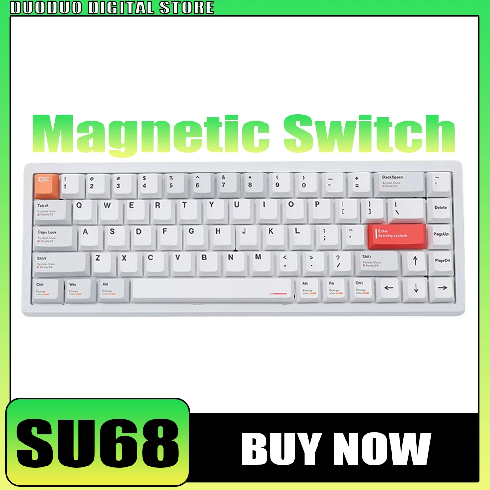 Everglide SU68 Magnetic Switch Keyboard 8K Aluminium Alloy Low Delay Hot Swap RGB Mechanical Keyboard Gasket Pc Gamer VALORANT