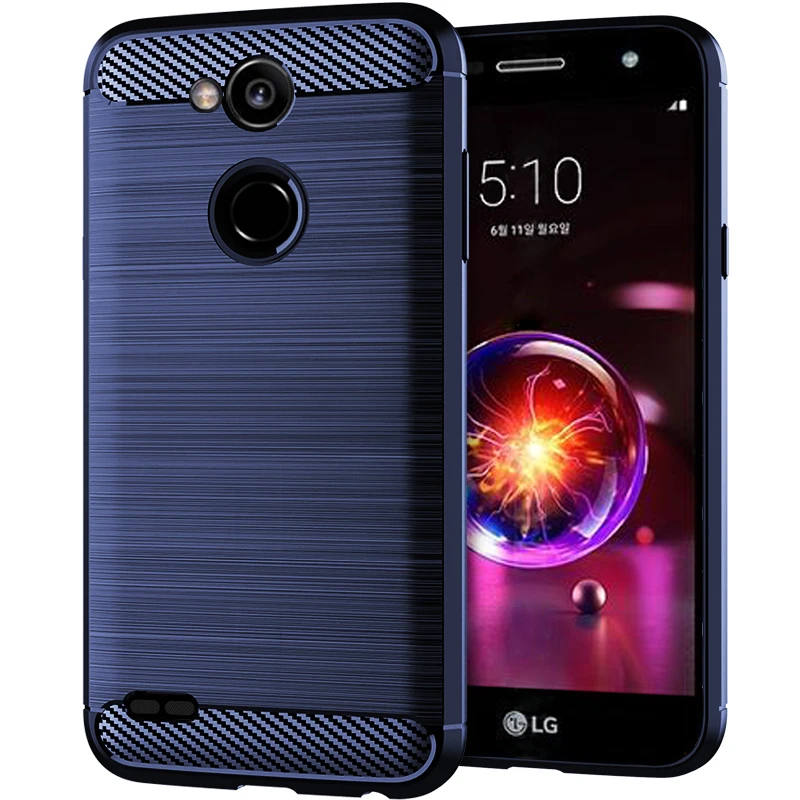 Silicone Case for LG X5 2018 K10 Power Shockproof Carbon Fiber Phone Cover for lg x power 2 LG X Power3 Soft TPU Cases