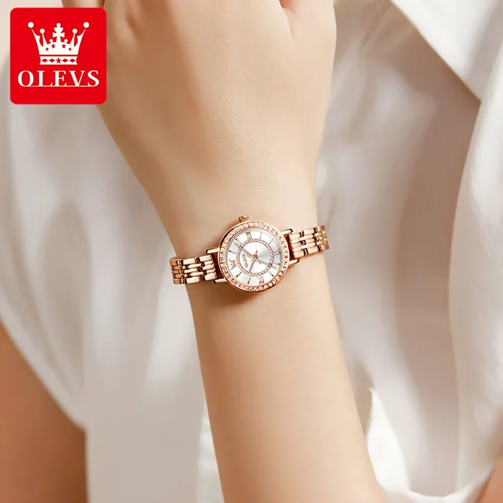 OLEVS 5508 Super-thin Fashion Women Wristwatch, Waterproof Quartz Stainless Steel Strap Watch For Women