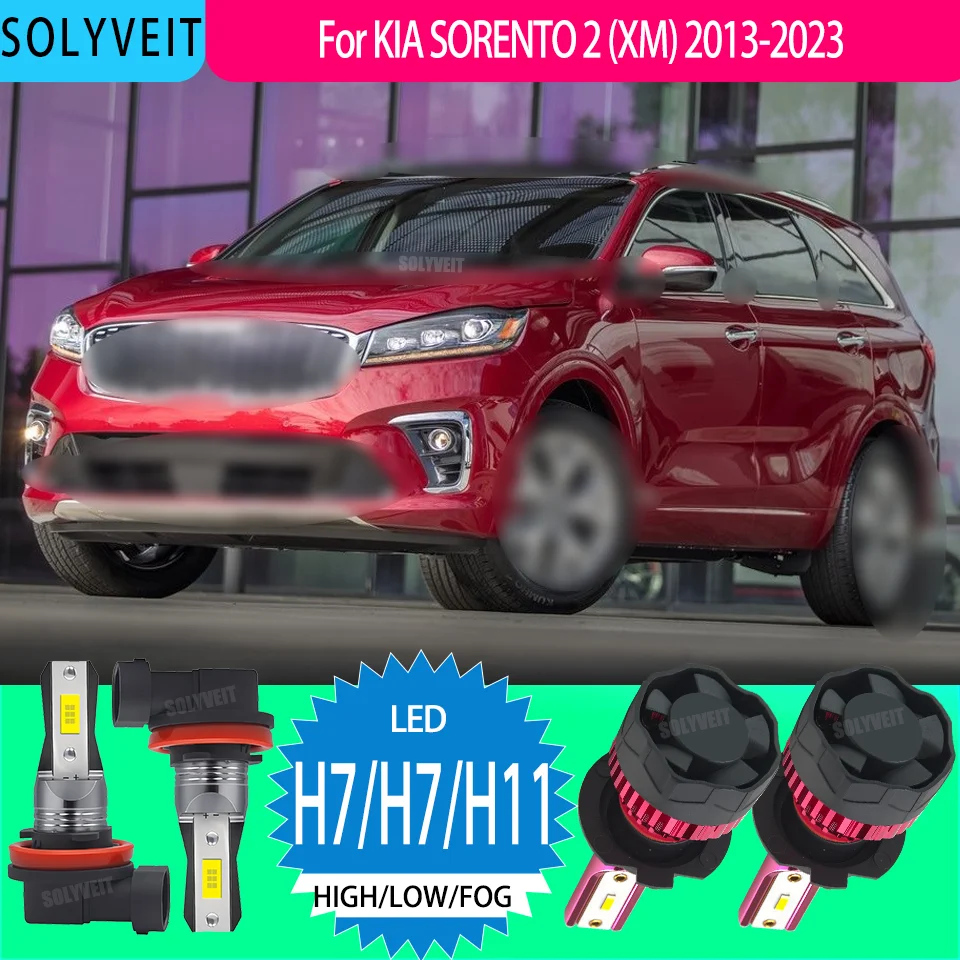 

LED Headlight Foglamp Conversion Kit Car Lighting H7 477 H11/H9 For KIA SORENTO 2 (XM) 2013 2014 2015 2016 2017 2018 2019-2023