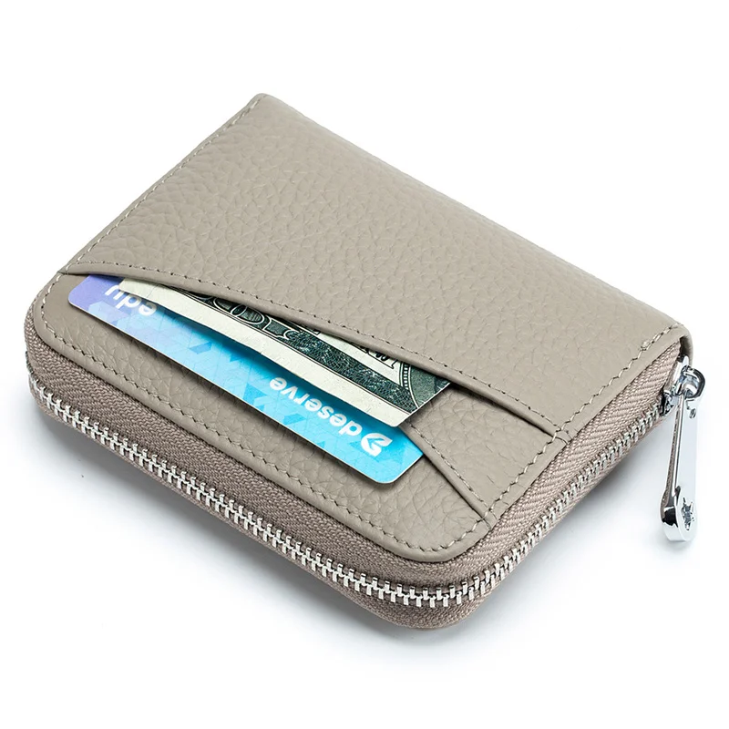 Portefeuilles courts en cuir à la mode, porte-cartes de crédit, portables pour femmes, porte-monnaie d'affaires à fermeture éclair, Mini sac d'argent avec poche pour pièces de monnaie pour hommes