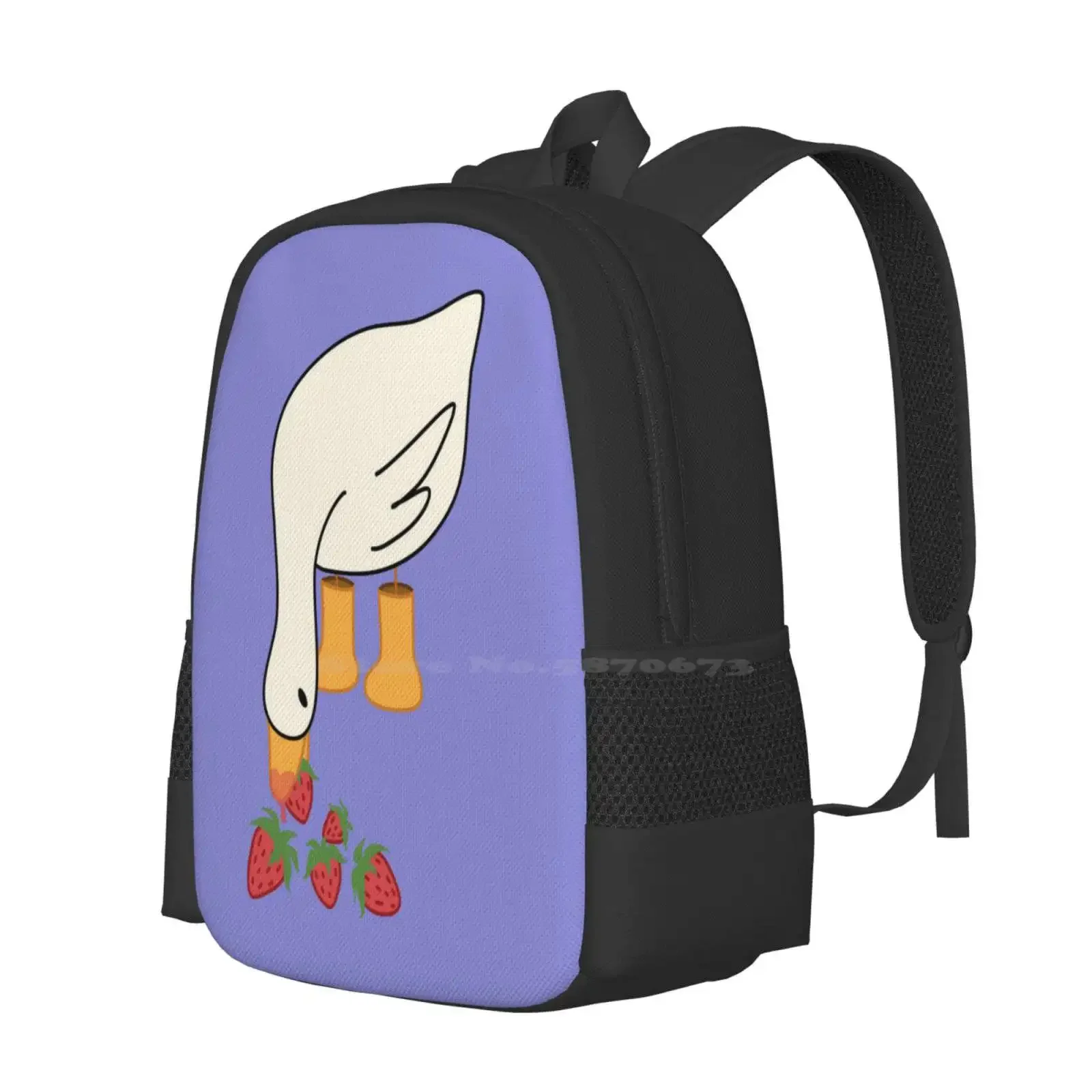 بطة مع الفراولة رائجة البيع حقيبة مدرسية على ظهره حقائب الموضة الفراولة Cottagecore أبيض أصفر أحمر الصيف الربيع الغذاء #2