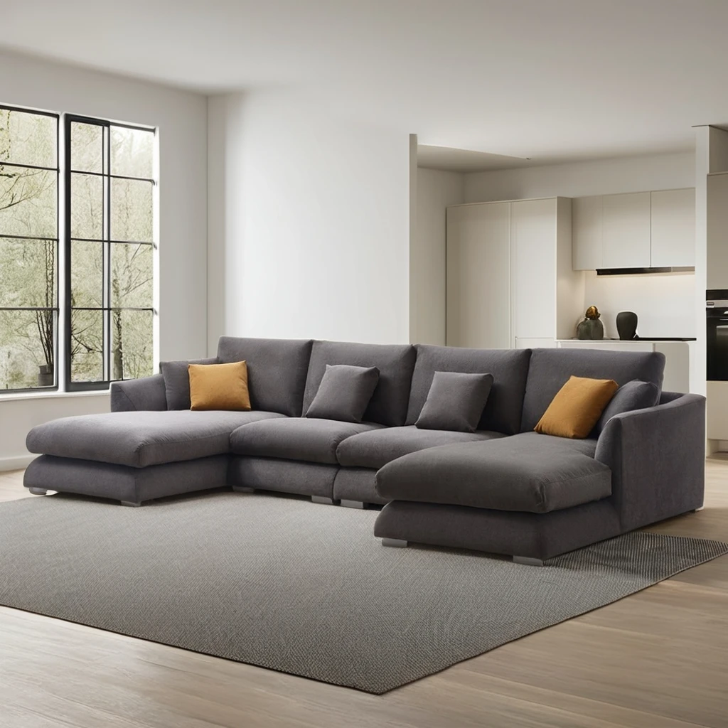 Nordic Minimalist Feather Modular Sofa Italy Designer  Couch Set Home Living Room Household Furniture U Shaped Sofa