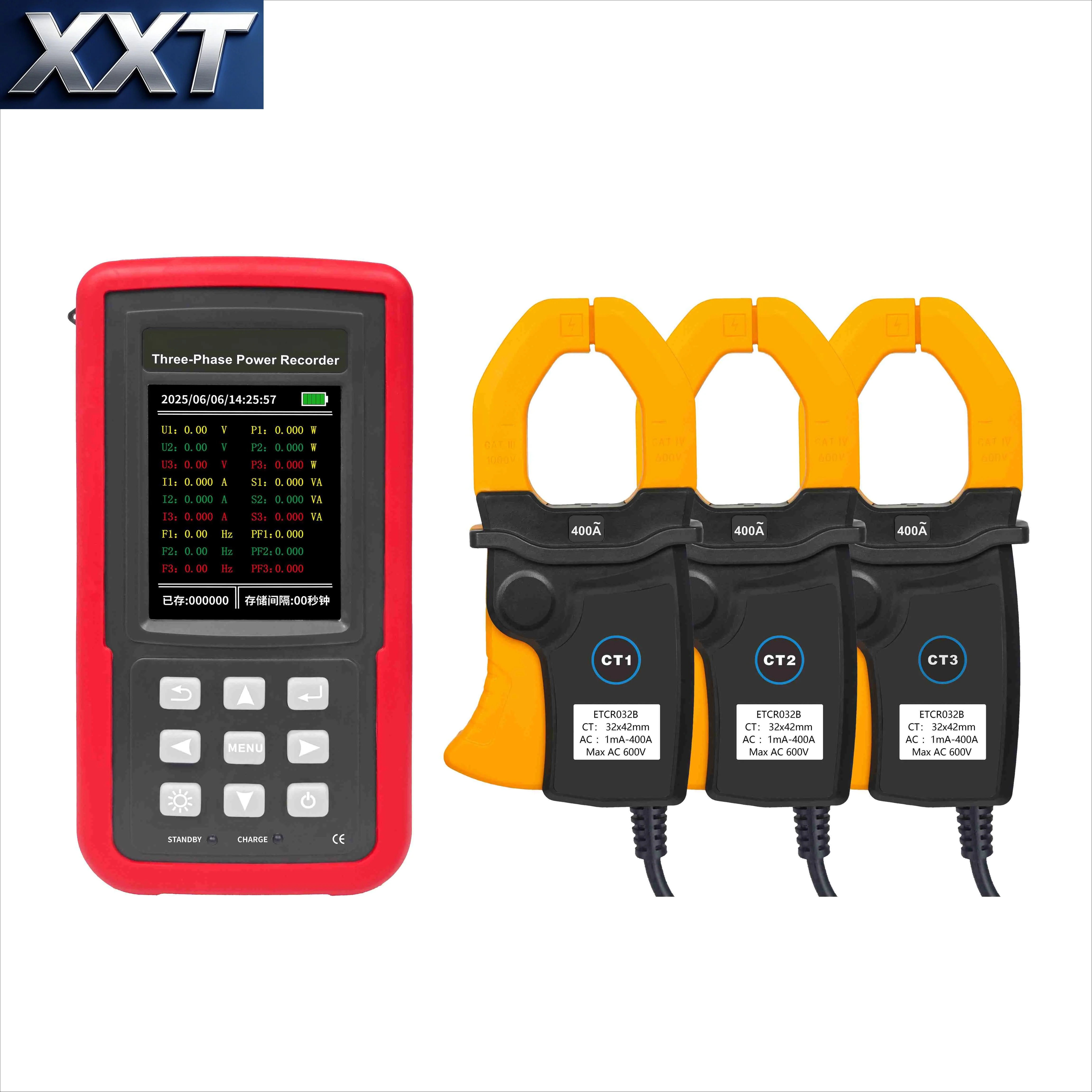 Digital 6 Channel Three Phase Power Check Tool Support 200000 Test Data Storage For On-site Industrial Circuit Monitoring