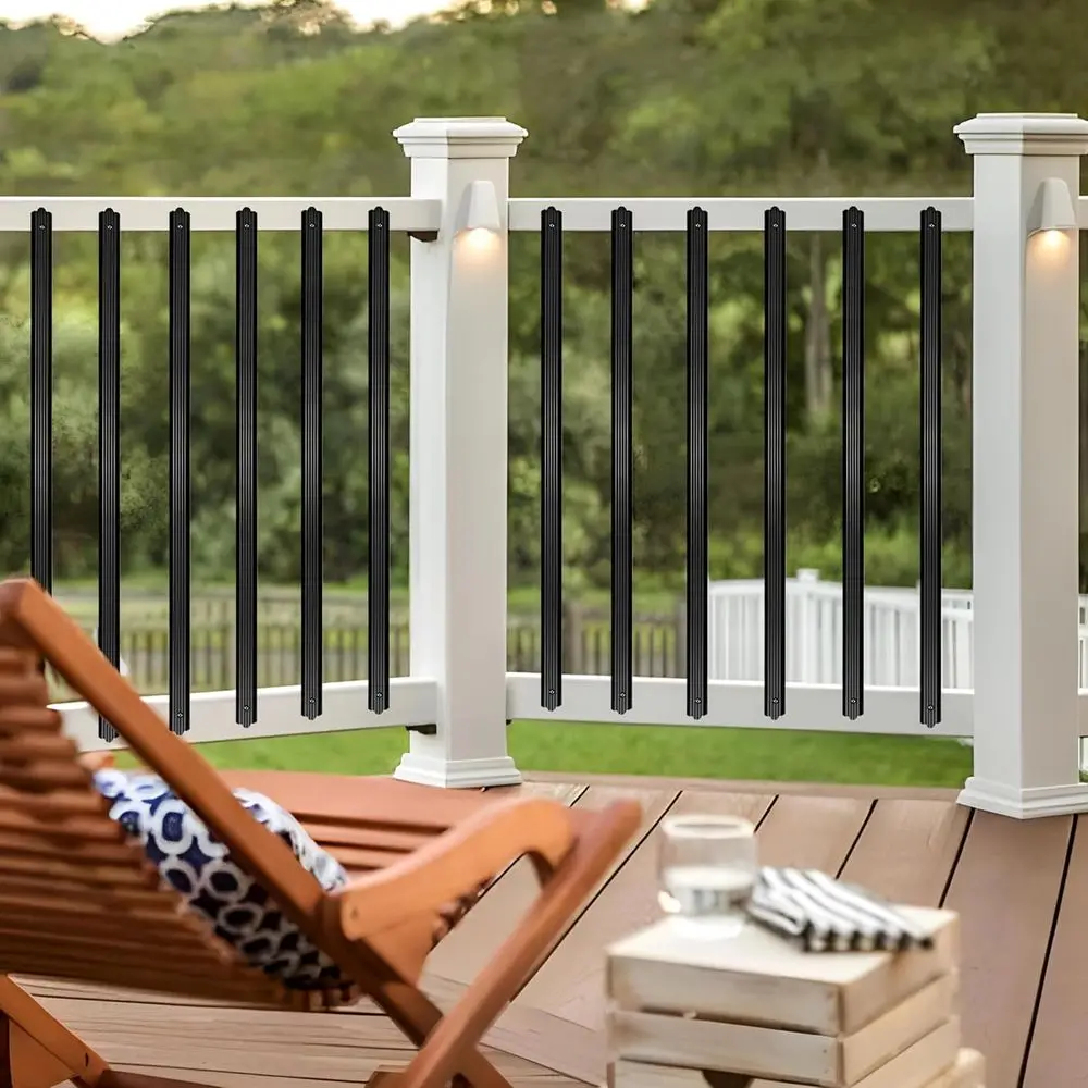32 Black Aluminum Balusters, Deck Railing Spindles with Screws, Outdoor Staircase Porch Railing Accessories
