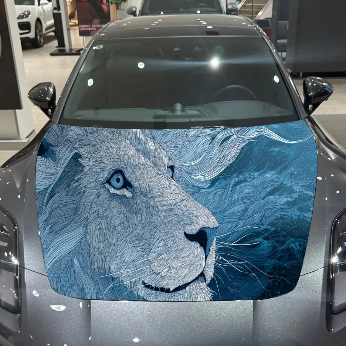 

Windy Lion Artistic Voyage PVC Car Hood Wraps, Self-Adhesive Waterproof Car Bonnet Decal Sticker, Car Decoration Protection Stic
