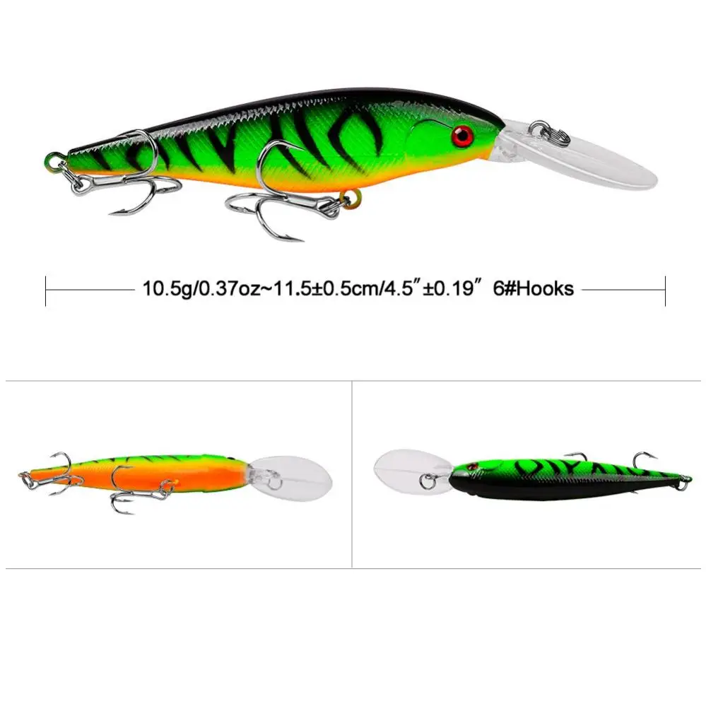 10pcs/lot 10.5g 11.5cm Fishing Lure Fit Artificial Hard Tackle Floating Minnow with 3D Eyes and Steel Ball