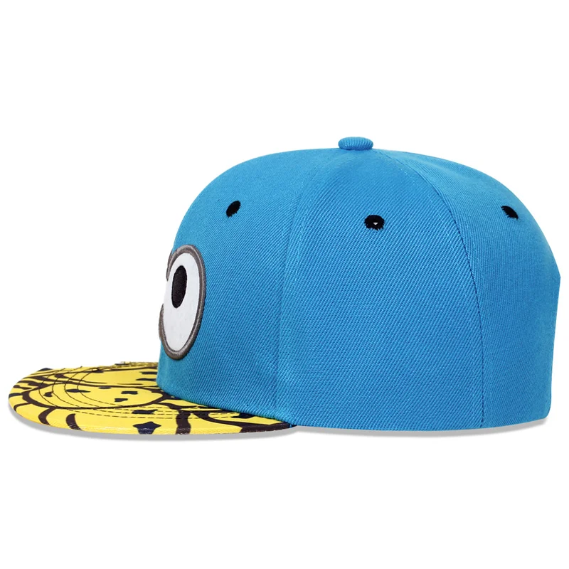 Difuzed Baseball Cap Cartoon Big Eyes Cookie Bite Blue Snapback Hat Adults Outdoor Travel Adjustable Sun Hats Sports Trucker cap