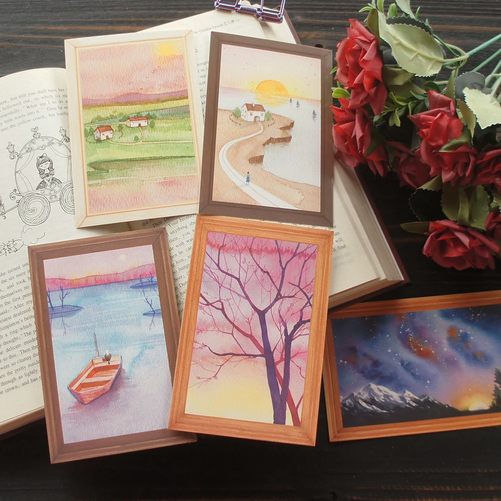 

15pcs Watercolor Painting about Traveling Design As Post Card Gift Greeting Cards Gift Party Invitation Scrapbooking Use