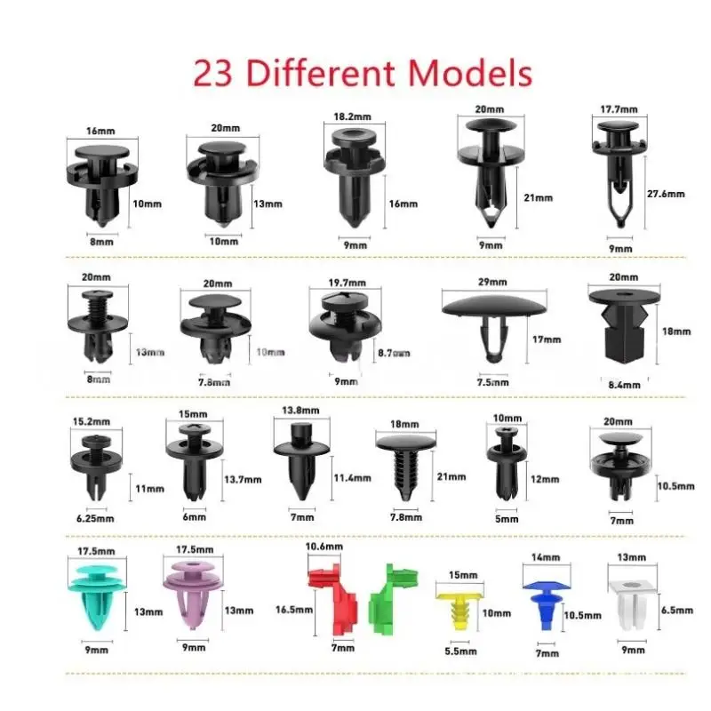 【MO】680PCS Bumper Clips Car Retainer Clips Plastic Fasteners Kit Auto Body Push Rivets  Liner Clip Set