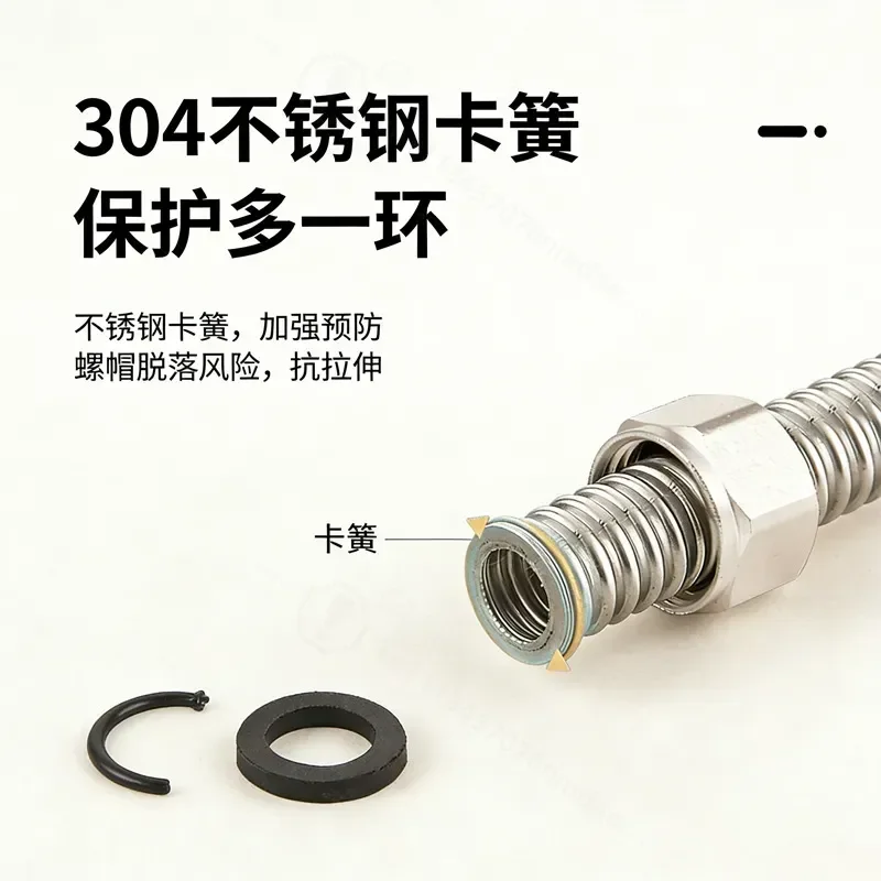 Customized 304 Stainless Steel Bellows Hose for Water Heater Hot and Cold Inlet Outlet Metal Pipe Shower Connection