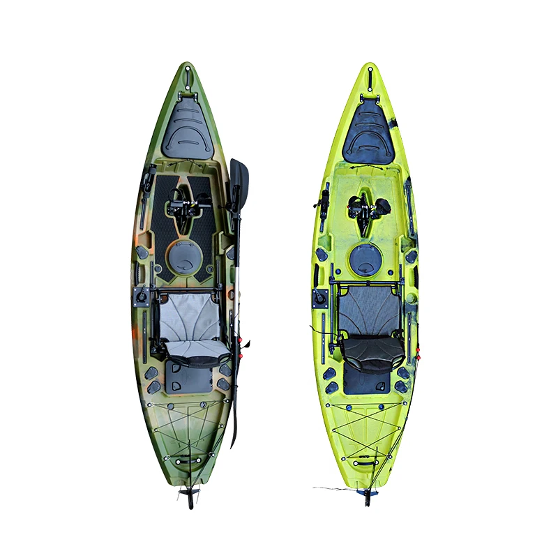 

Single-Seater Fishing Kayak With Double Pedal Drive System LLDPE Plastic Rotational Kayak For Surfing