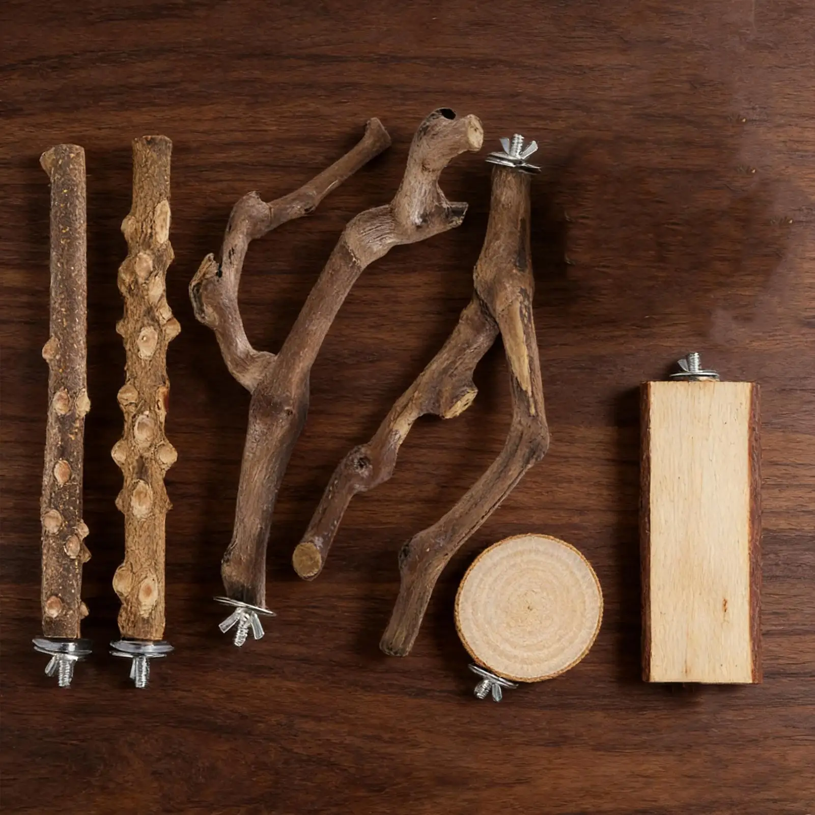 

Bird Perches For Cage 6 Pieces Natural Wooden Chew Stick Macaw Perch Stand Bird Accessories For Macaw Cockatiel Lovebird Finch