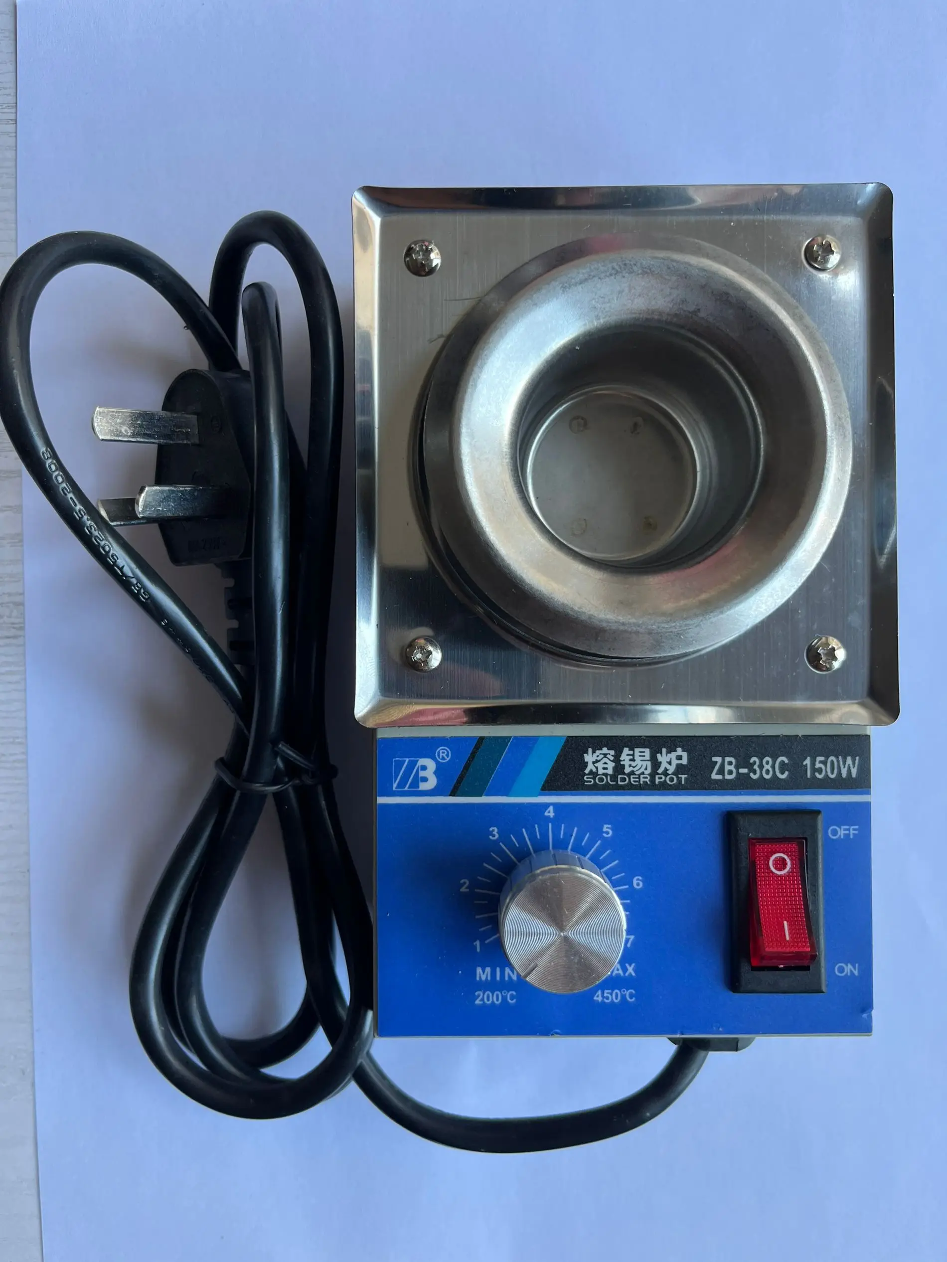 220V 150W  Solder Pot Tin Melting Furnace Thermoregulation Soldering Desoldering Bath 38mm 200~450 Centigrade