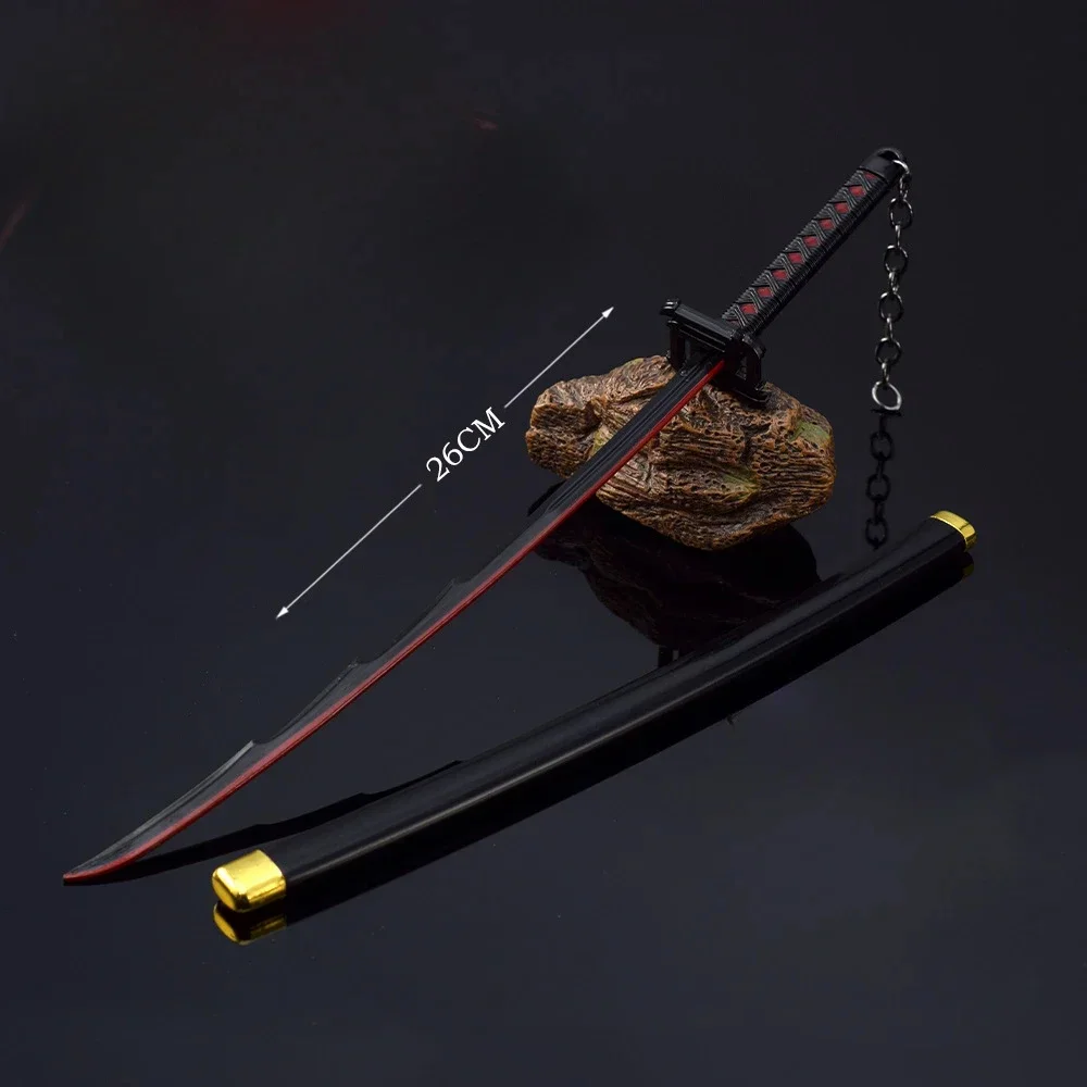 Swords Ornament 26cm Metal Anime Weapon Model Katana Samurai Kurosaki Ichigo Ban Kai Zangetsu Anime