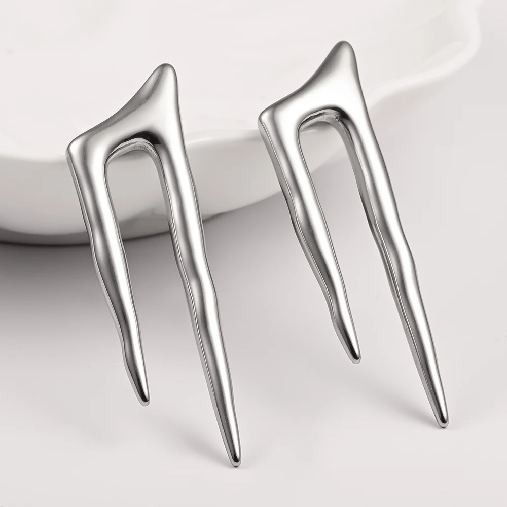 Vankula 2PCS 316 Stainless Steel Crutch Ear Weights Hangers Gauges Tunnels For Stretched Lobe Piercing Women Body Jewelry