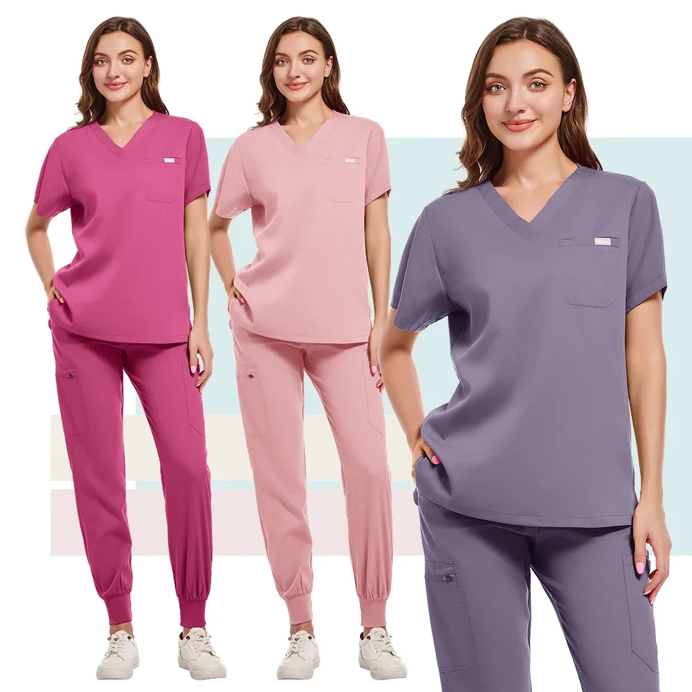 Multilcolors Medical Uniform Women Scrubs Sets Hospital Working Scrub Suits Nurse Accessories Dental Surgery Suit Lab Workwear