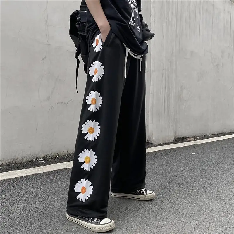 Harajuku-Pantalon Baggy Surdimensionné pour Homme, Streetwear Japonais, Pantalon de Survêtement Coréen, Imprimé, Décontracté, dehors, Droit, Fjk, Y2K