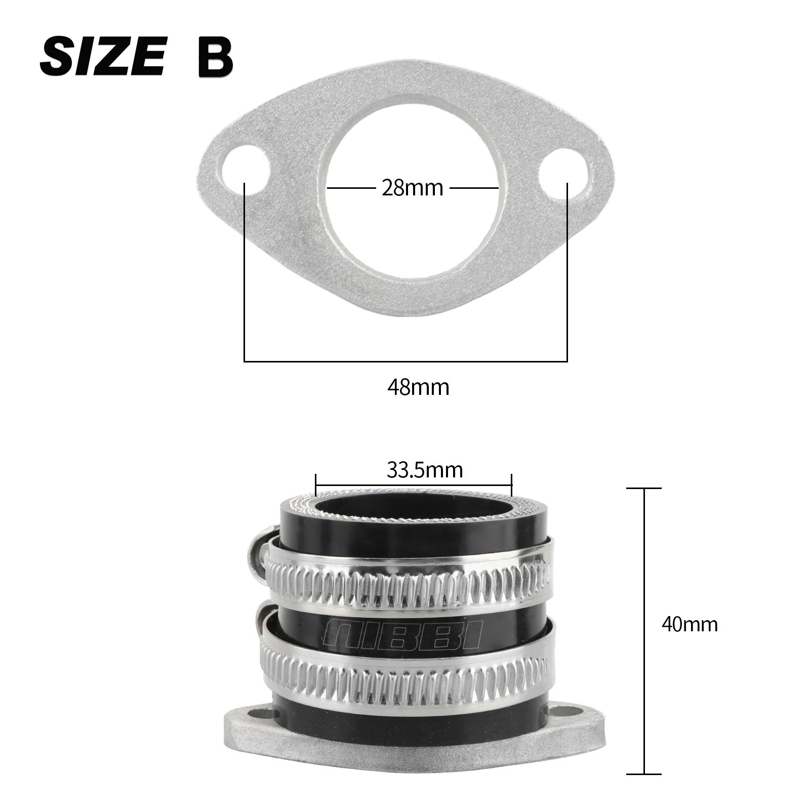 NIBBI Mororcycle Intake Manifold Carburetor Boot Joints For Motorcross Dirt Bike Kawasaki GY6 Engine Scooter