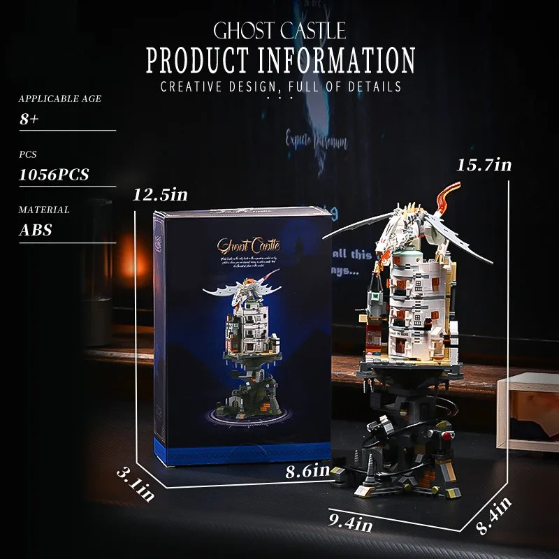 1056pcs 미니 매직 월드 드래곤 빌딩 벽돌 모델 DIY Gringotts 마법사 은행 자기 조립 블록 홈 데코 크리 에이 티브 장난감