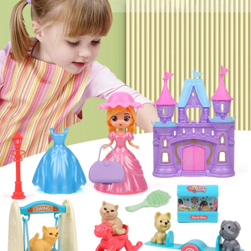 Doll Play House Set - Imaginative Pretend Play Experience with Stylish Doll Dress-up, Fun and Educational Toys for Little Girls