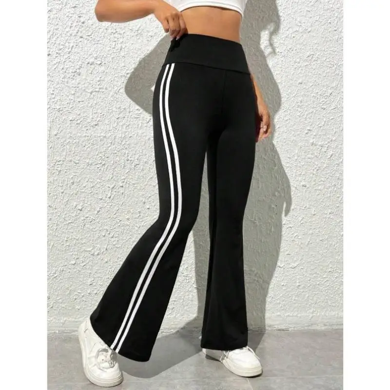 

D-Sle 92506 New Flared Pants Side Crossover Men's orts Retro Fit Ciwalk Nine-Tenths Polyester Triacetate Fiber