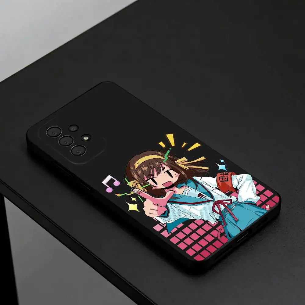 Anime Girl Haruhi Suzumiya  Phone Case For Samsung S26,S25,S24,S23,S22,Plus,Cover  Black Shell