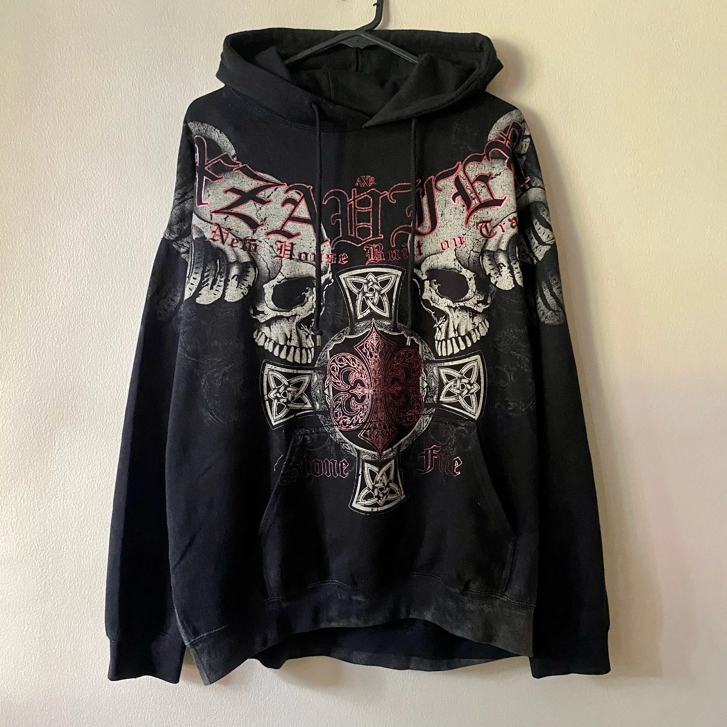 Personality Skulls Printed Dark Loose Sweatshirts American Style Punk Casual Sports Cardigan for Men Anime Zip Up Hoodies